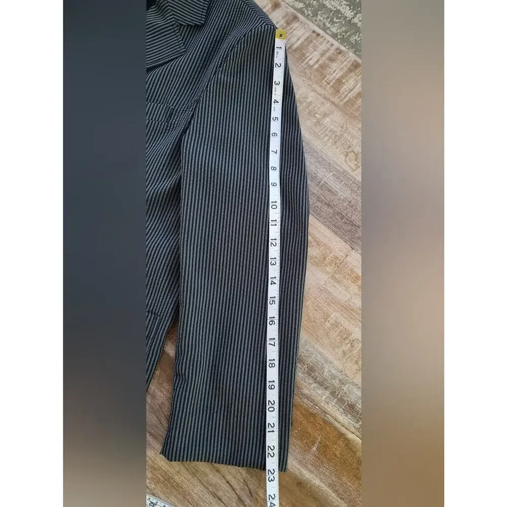 University of Cambridge Men's Gray Pinstripe Blazer Sport Coat Ultralight 40R L